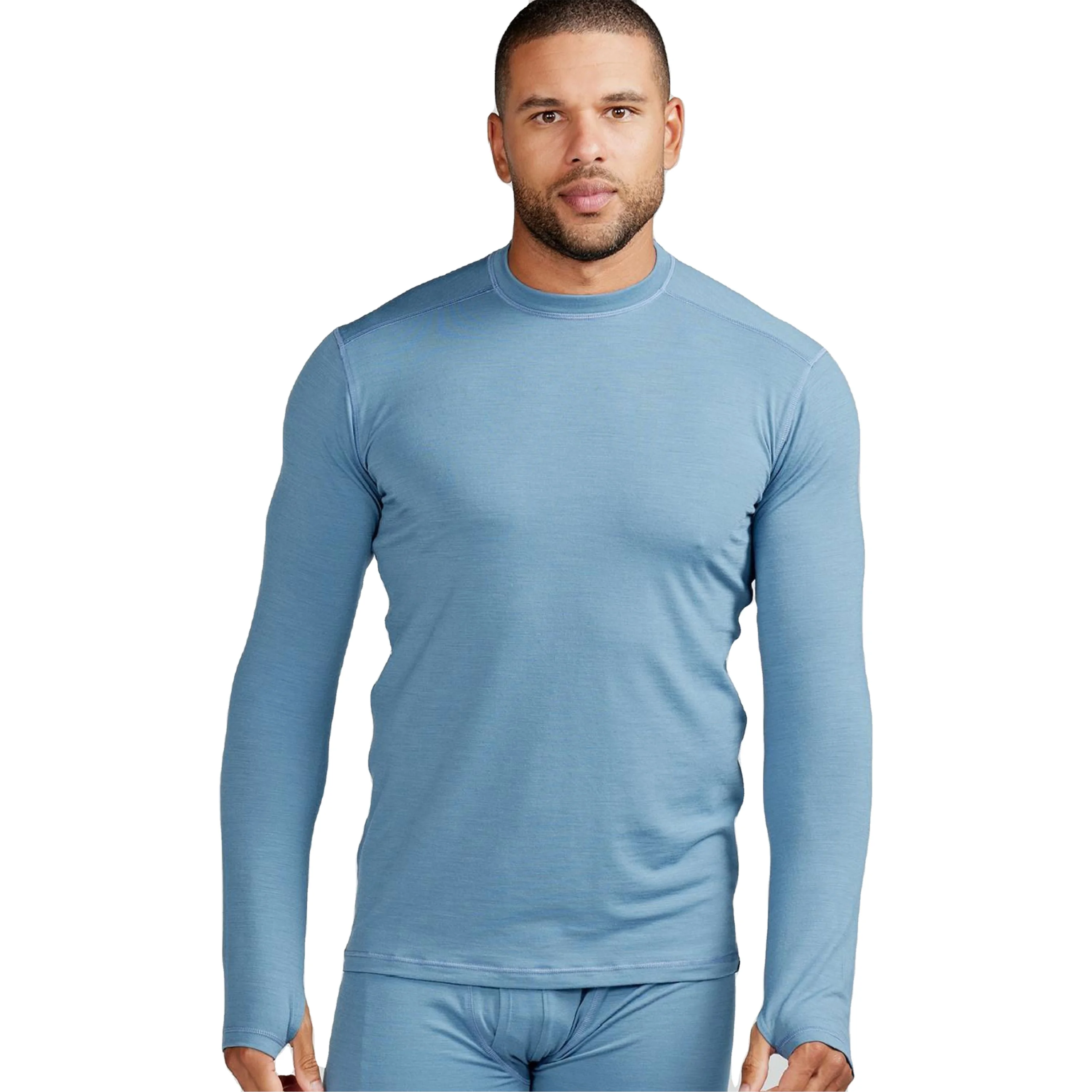 Eco-Friendly Merino Wool Long Sleeve Top for Active Wear - Odor-Resistant and Quick-Drying, Suitable for All Seasons