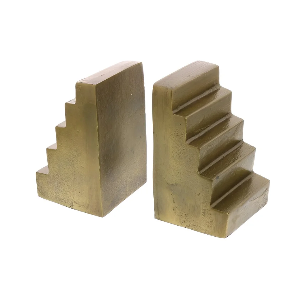 Stairs Shape Designer Luxuries Heavy Weight For Paper Holding Files And Documents Office Desks Manager Gold Bookends