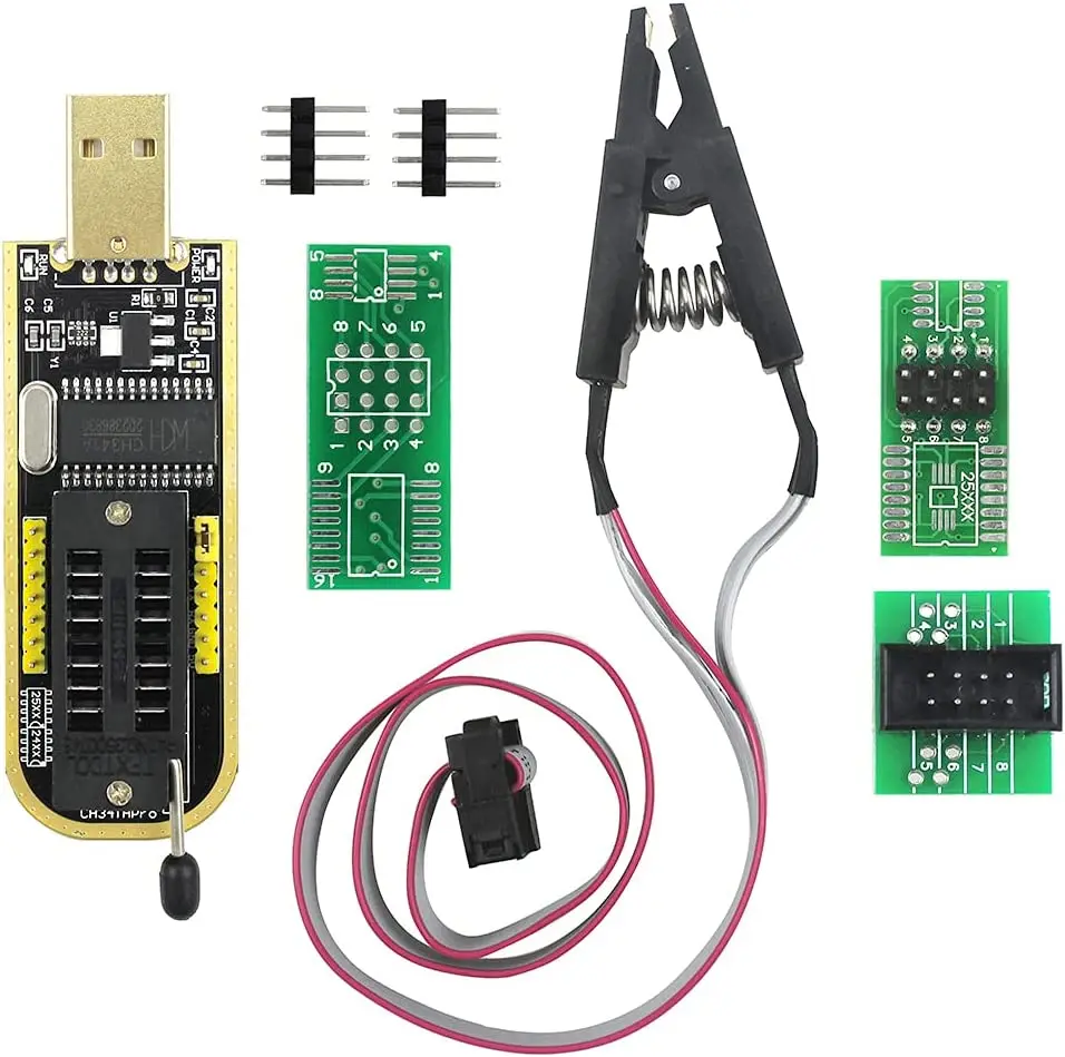 EEPROM Programmer Ch341 Programmer With Clip Bios Usb Programdor C341A + Soic8 Clip + 1.Memory Adapter Burner Kit