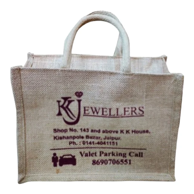 High Quality Jute Grocery Shopping Gift Bags Customizable Style Fabric Pattern Color Small Size Canvas Rope Directly India