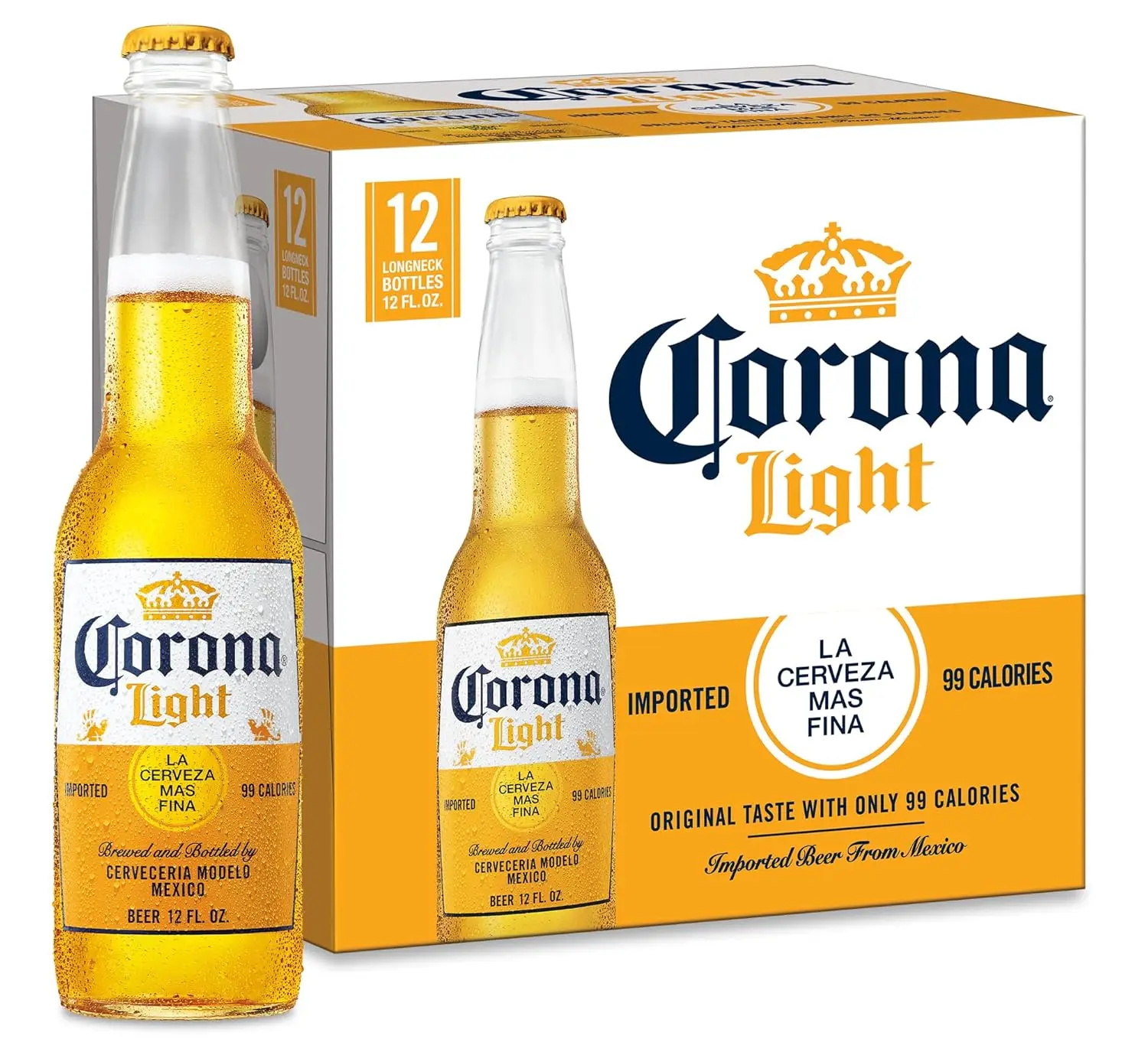 Легкое мексиканское пиво Corona 12 шт. унций 4.0% ABV