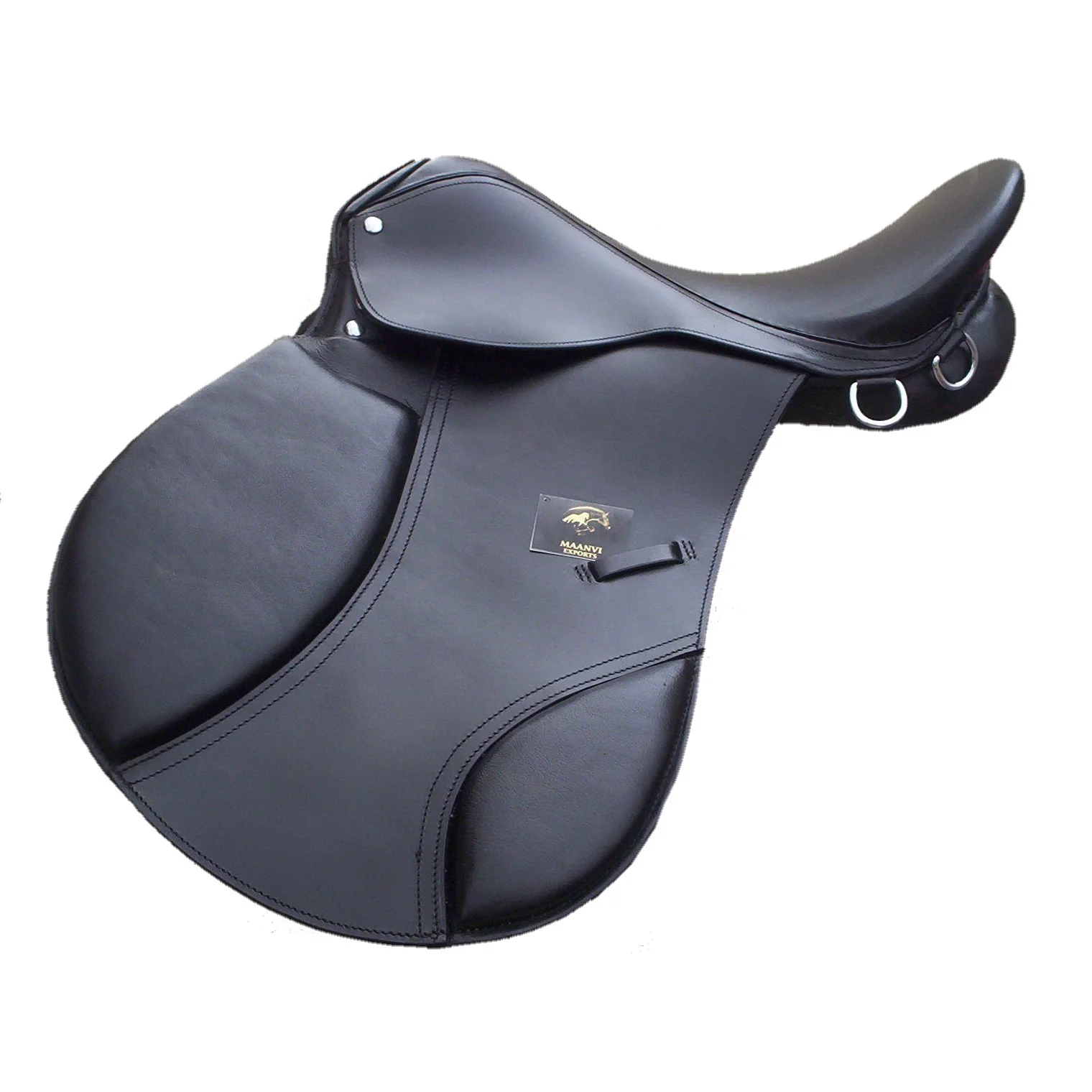 SMART QUALITY LEATHER CLOSE CONTACT HORSE SADDLE WITH SOFTY LEATHER SEAT AND KNEE PAD MADE ON PLASTIC TREE
