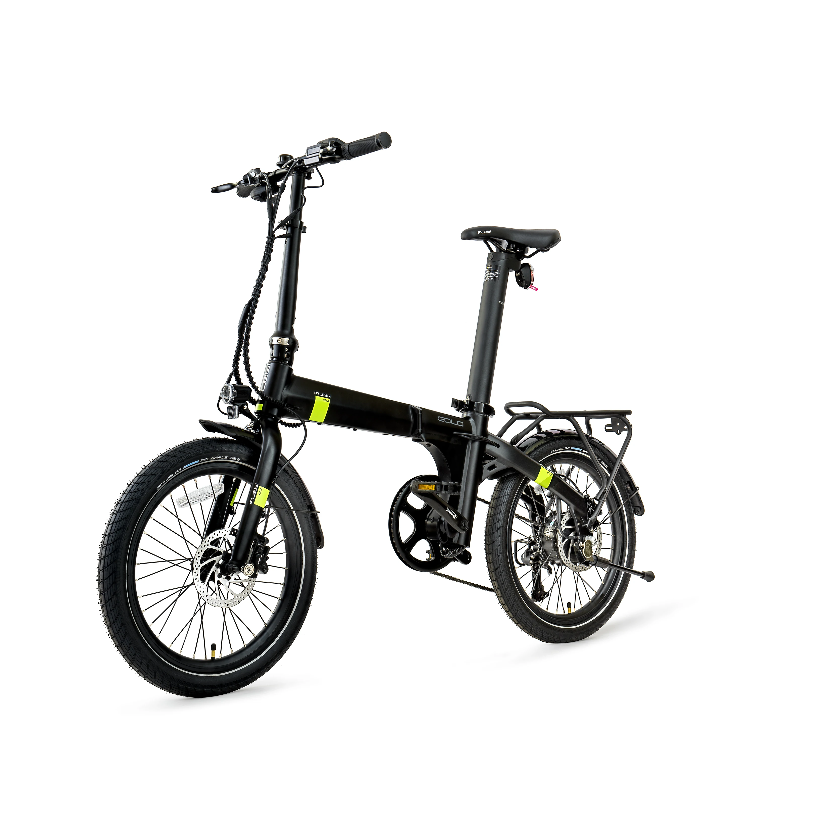 Folding Urban Ebike Flebi Eolo Black Lime Batterie 10Ah 20 Inch Wheels 70km Autonomie