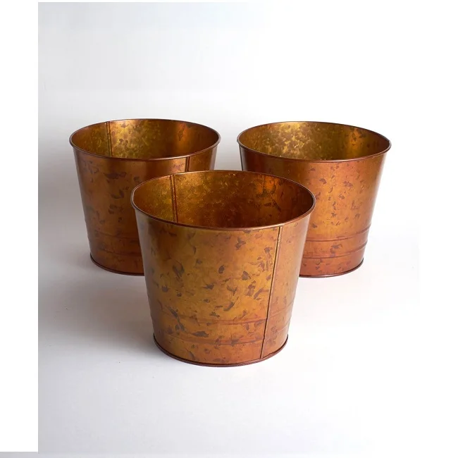 Home Garden indoor metal Copper Plated custom floor vase /Fresh flower pot / planters large outdoor Planter