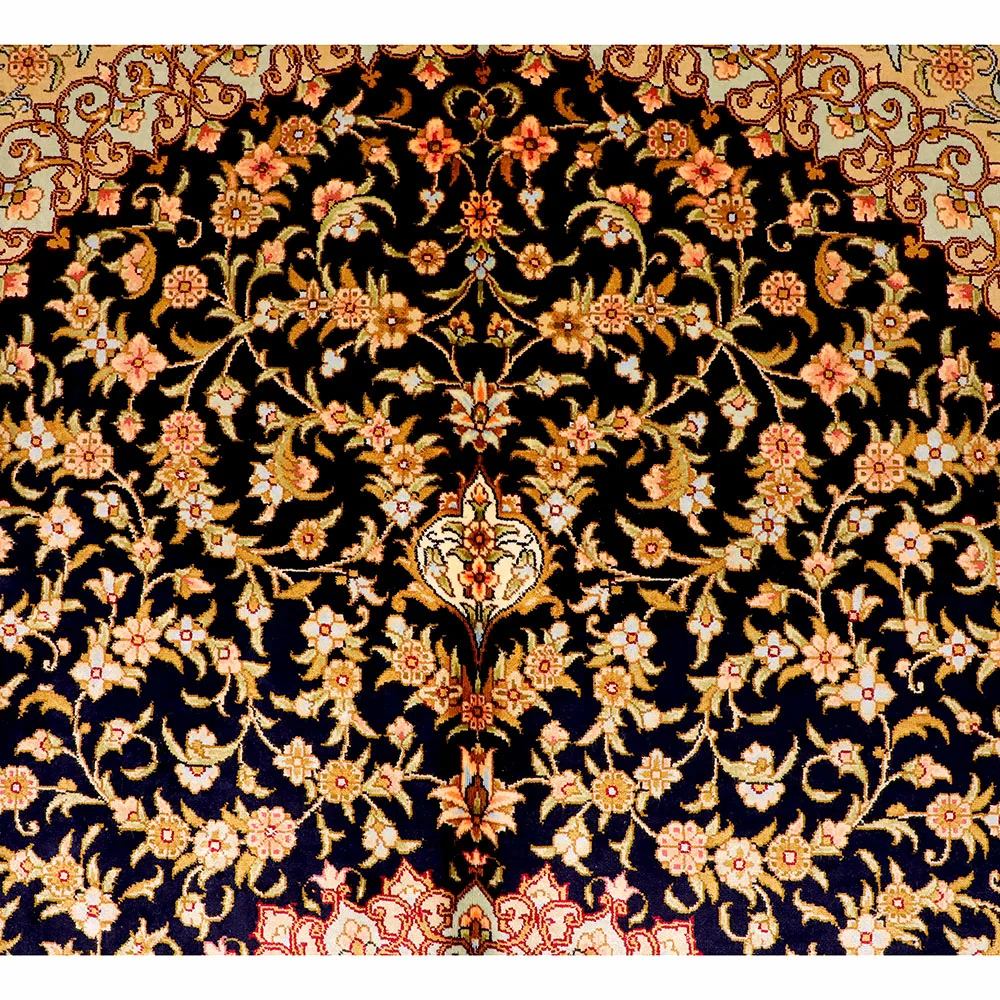 Yuxiang 4.5x6.5ft Hand Knotted Small Size Pakistan Rug Handcraft Silk Carpet 100% Silk Area Rugs Made In China