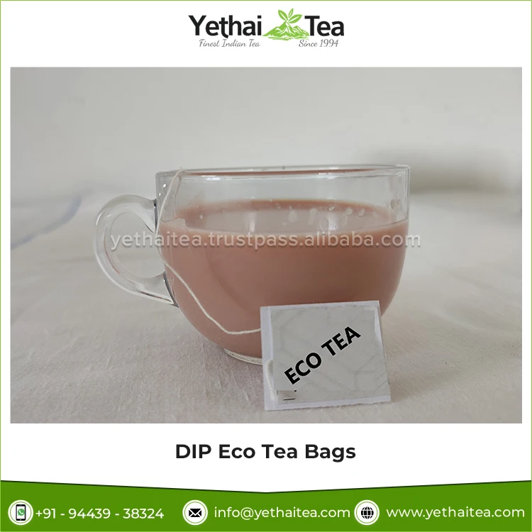 Bulk Stock Supplier Selling Best Grade 100% Natural & Fresh CTC Eco Black Blended DIP Tea Bags from India