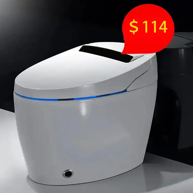 Luxury Automatic Flush Intelligent Toilet Bowls Rimless Water Closet Wc Smart Toilet With Remote Control