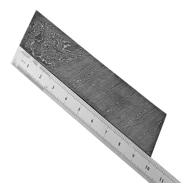 Custom Hand Made Damascus Billet Raindrop Steel Bar Bush Crafts Knife Making Bar