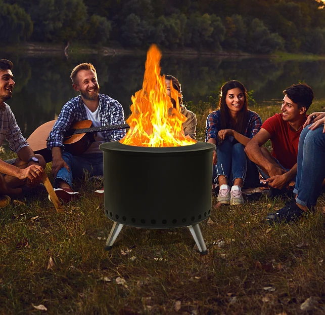 22 Inch fire Pit Stove Wood Fired Burning Foldable Portable Smokeless Fire Pits