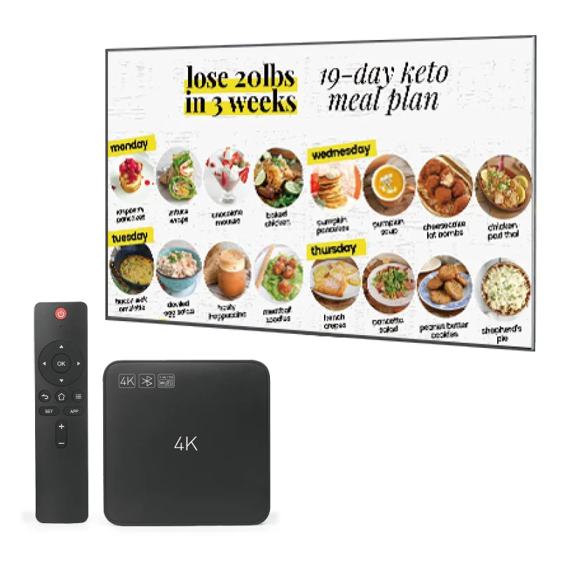 cloud based cms restaurant menu display looping pictures media player smart digital signage player box