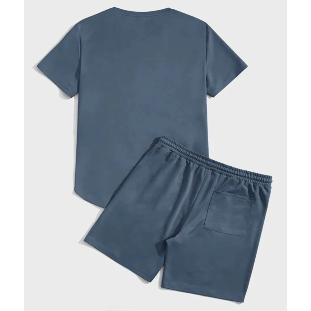 Custom logo sportswear sweat suits cotton t shirts short set tracksuit unisex jogging 2 pcs t shirts And short set