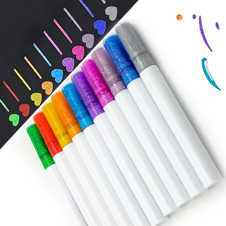 Sipa Fast Drying Water-based Ink Shiny color metallic glitter art permanent paint marker pens