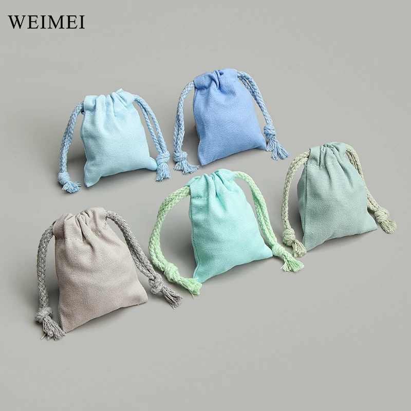 WEIMEI оптовая продажа сумка для ювелирных изделий из хлопка с логотипом на заказ коробка упаковки мешочком шнурке