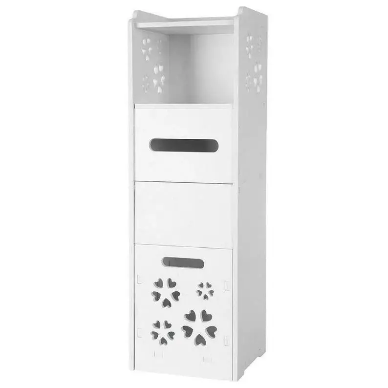 Elegant Slim 3 tier Toilet Cabinet Floor Storage Organizer Cabinet for Bathroom