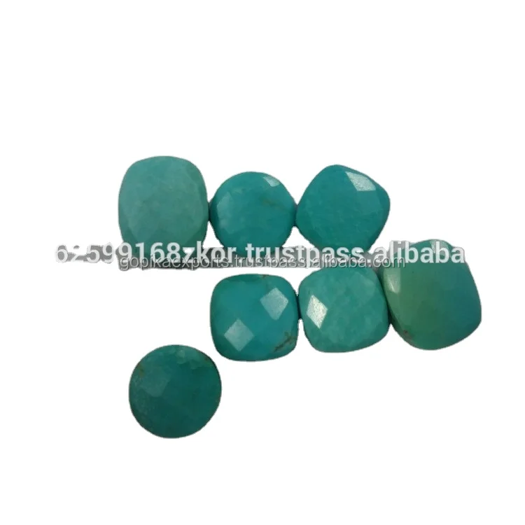 Beautiful High Quality Wholesale Price Natural Color Turquoise Round And Cushion Shaped 10X10MM Loose Gemstone For Jewelry