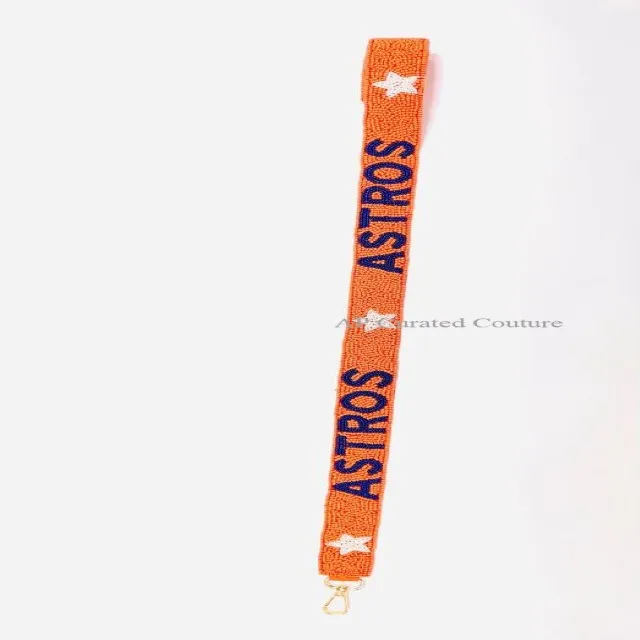 Super Comfortable Sports Beaded Bag Straps Indian Hand Embellished Team Special Straps Rhinestone Crystal Beaded Handbag Straps