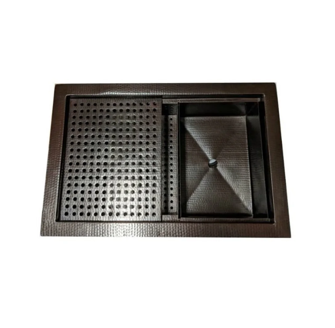 New Workstation Double Well Hammered Copper Kitchen Sink Copper Farmhouse Sink Handmade Sink Manufacturer Wholesaler