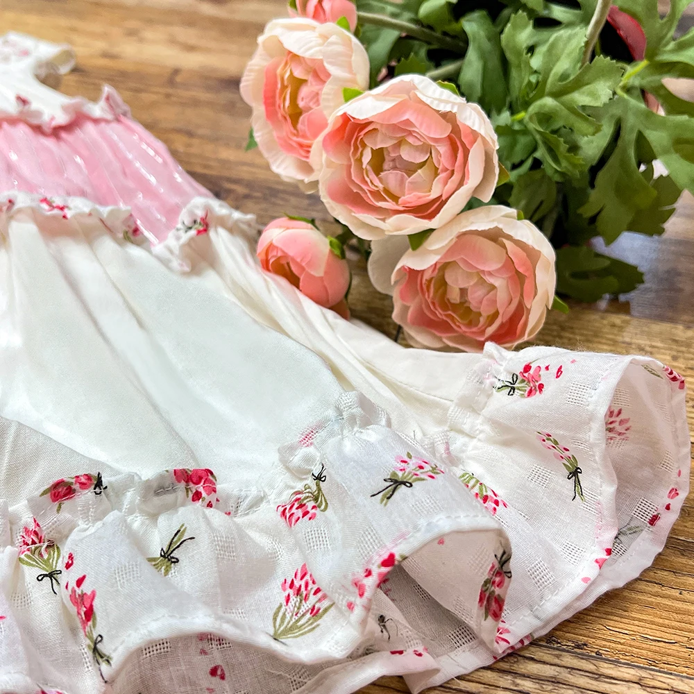 dress for kids girls 2 to 14 years old White and pink soft dress pink shining chiffon dress for kids