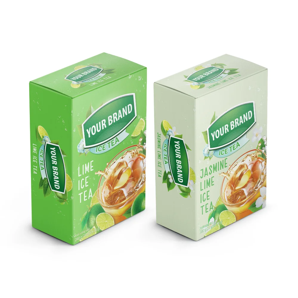 100% Organic Instant Ice Lemon Tea Powder Custom Print Tea Blend Sachet Packaging Tea OEM Lime Flavor Instant Powder