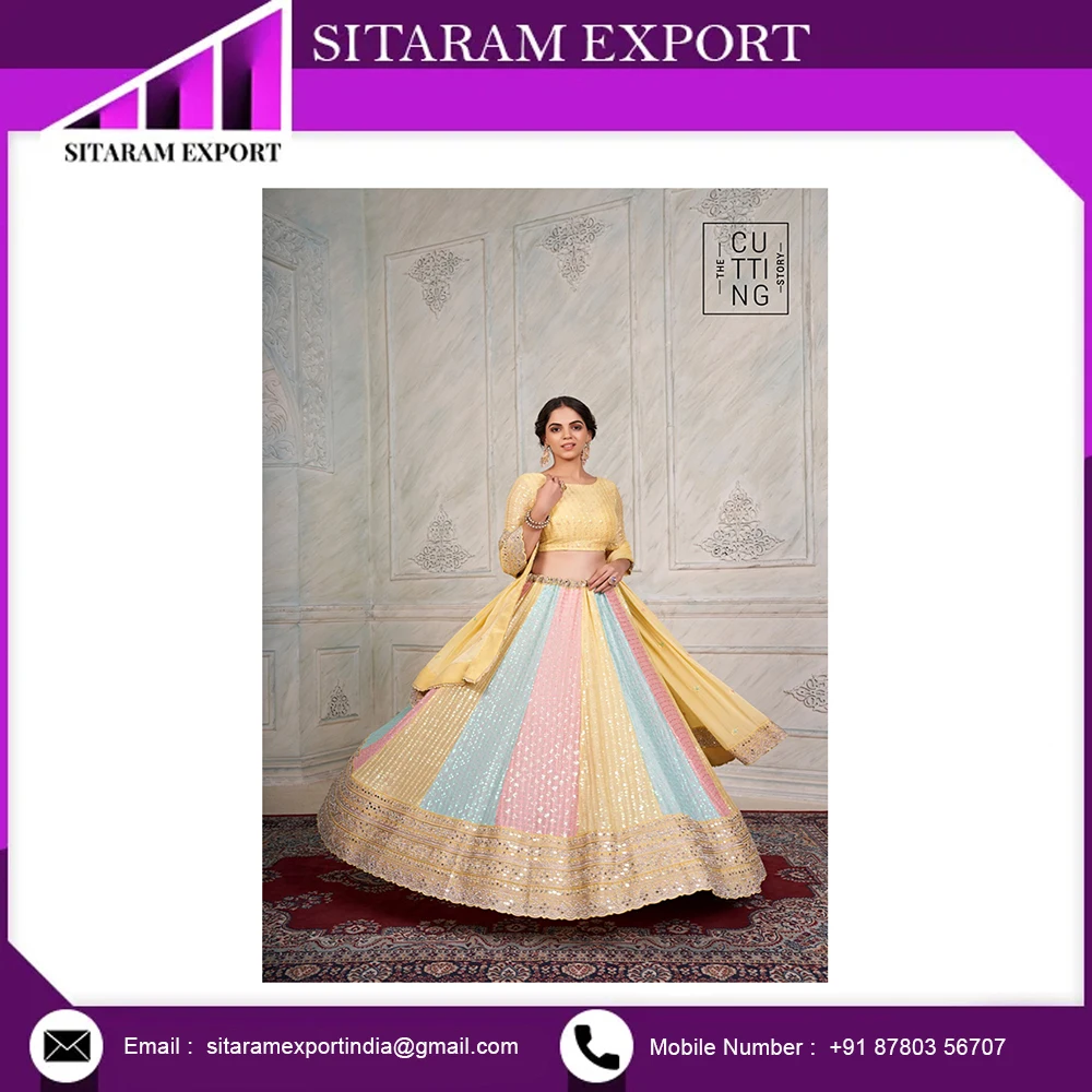 New Arrival 2023 Indian Party Wear Lehenga Choli With  Detailed Embroidery and Thread Work in Georgette Fabric
