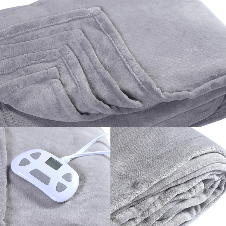Custom Machine Washable Soft Flannel Fleece Electric Heated Blanket Heated Mattress with Temperature and Timing Controller