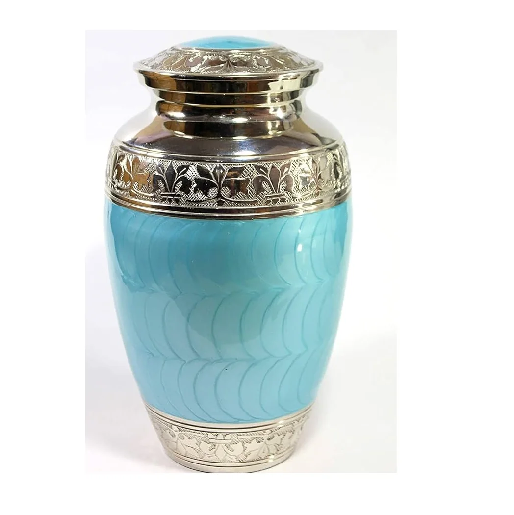 Hot selling Leaf engraved belt Cremation Urns funeral supplies brass cremation urns For Adult Ashes Keepsake Urns