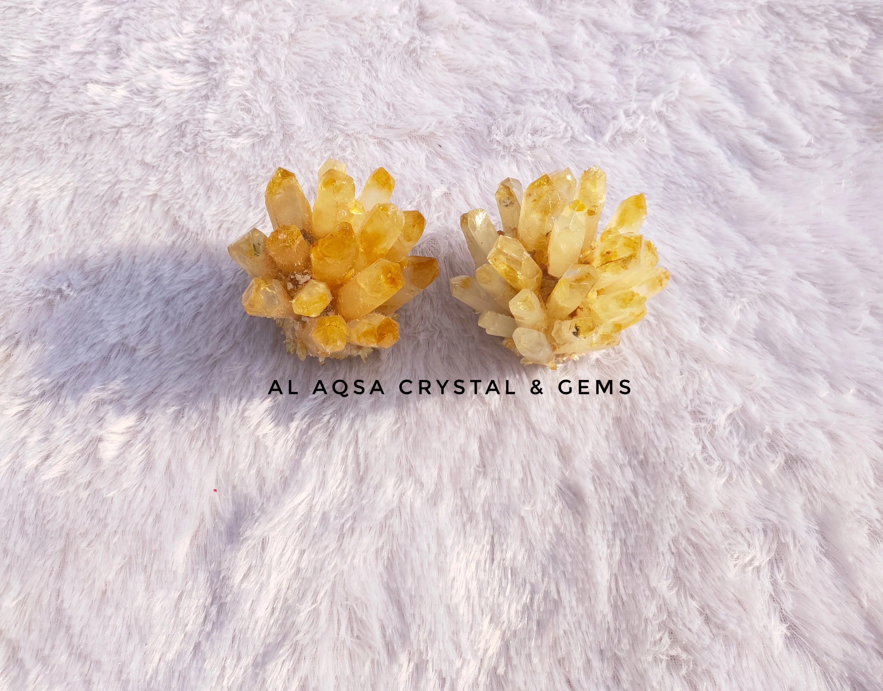 Beautiful natural citrine point clusters from depth of the sea for healing therapy or home/table/office decoration
