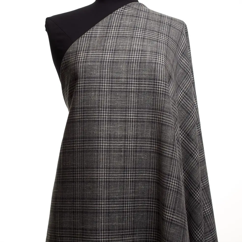 Eco-friendly grey virgin wool suiting fabric for sale from Italian deadstock fabric retailer.