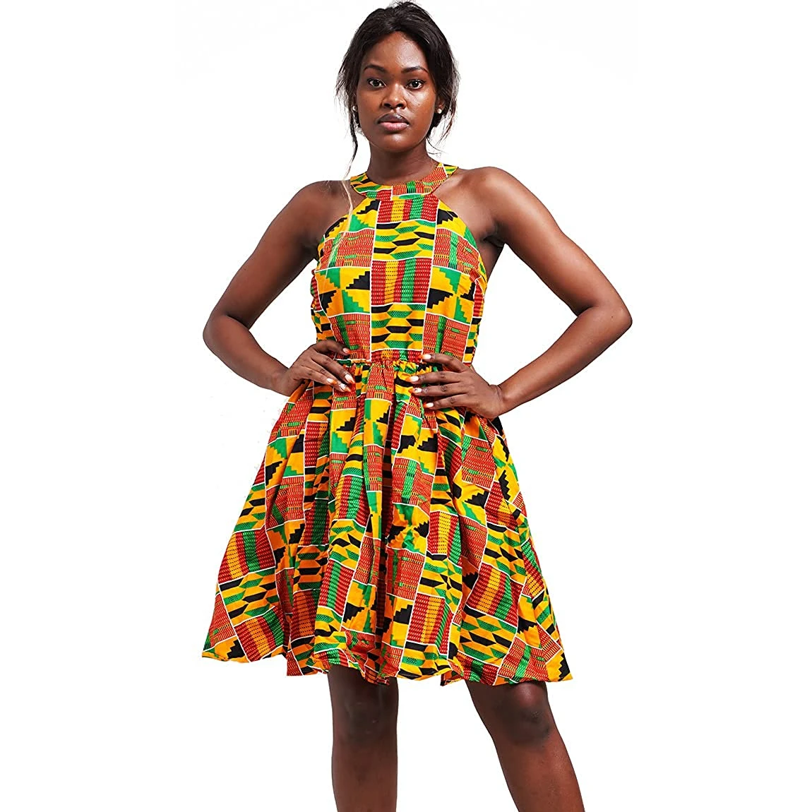African kente print wax cotton  kurtis Dress Kaftan Women top Ankara Batik Print Traditional Clothing Casual Party Dresses