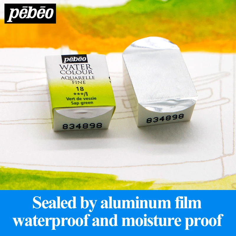 Pebeo 30078CPRM 24 colors solid watercolor paint professional set high quality for painting and sketching