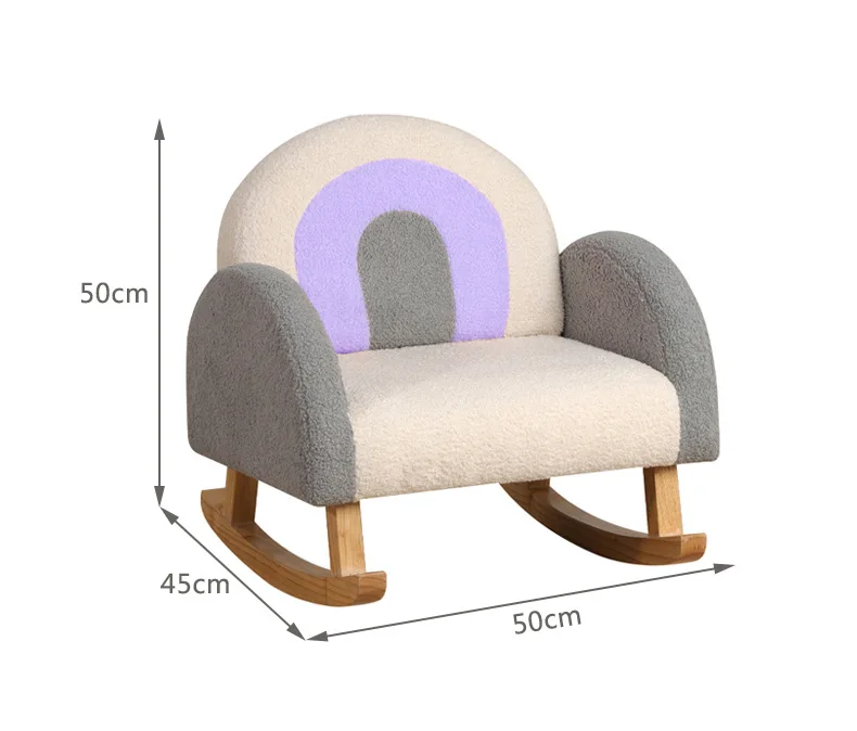 modern premium foldable teddy velvet single sofa rocking chair armchair for children rest bedroom preschool