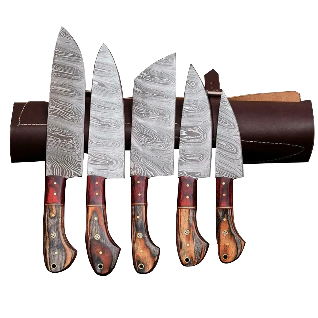 Blaydz Best Quality 5 Pcs, Handmade Damascus Steel Chef Knives Professional Kitchen Chef Knives Set