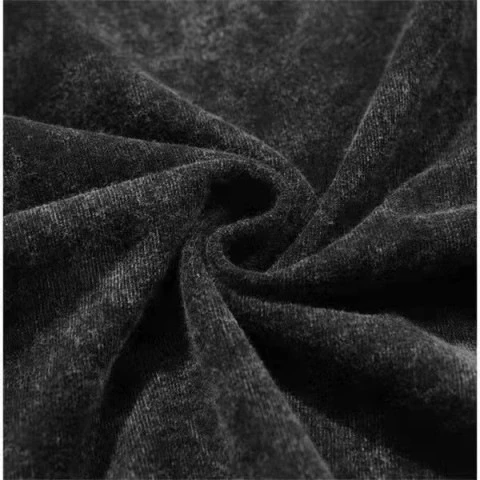 Vintage Heavyweight 100% Cotton Drop-Shoulder Oversize T-Shirt Acid Wash Black Long Length Light Bamboo Knitted Plus Size Tops