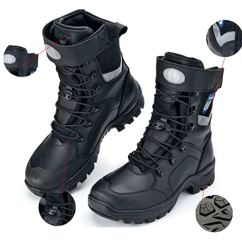 Waterproof Anti-becterial Tactical Rescue Safety Forest Fire Boots With Flame Retardant Reflective Markings for Fireman