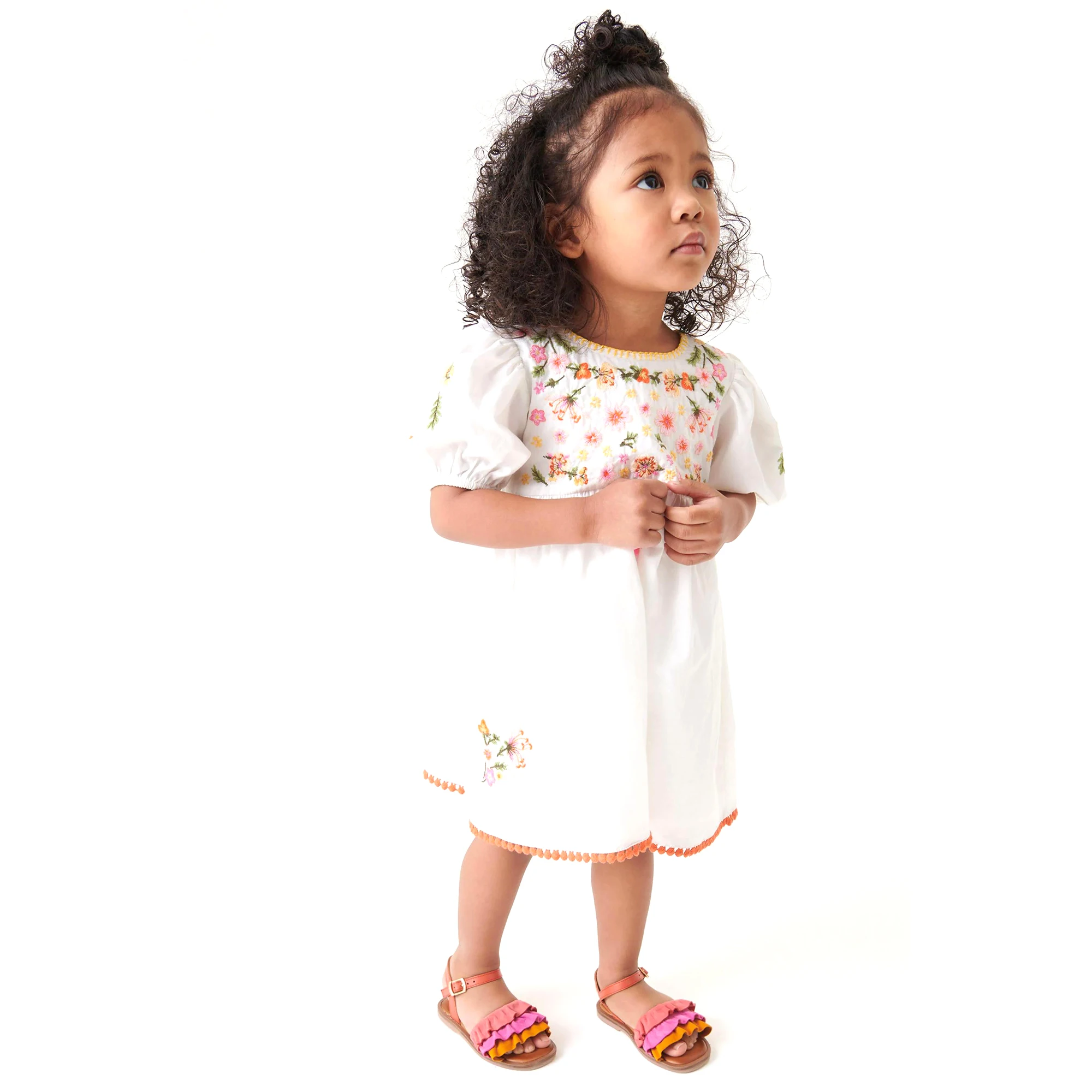 Boutique Cotton Spring and Summer Baby Girls Long Sleeve Ruffle Collar Adorable Sweet Kids Girl Dress