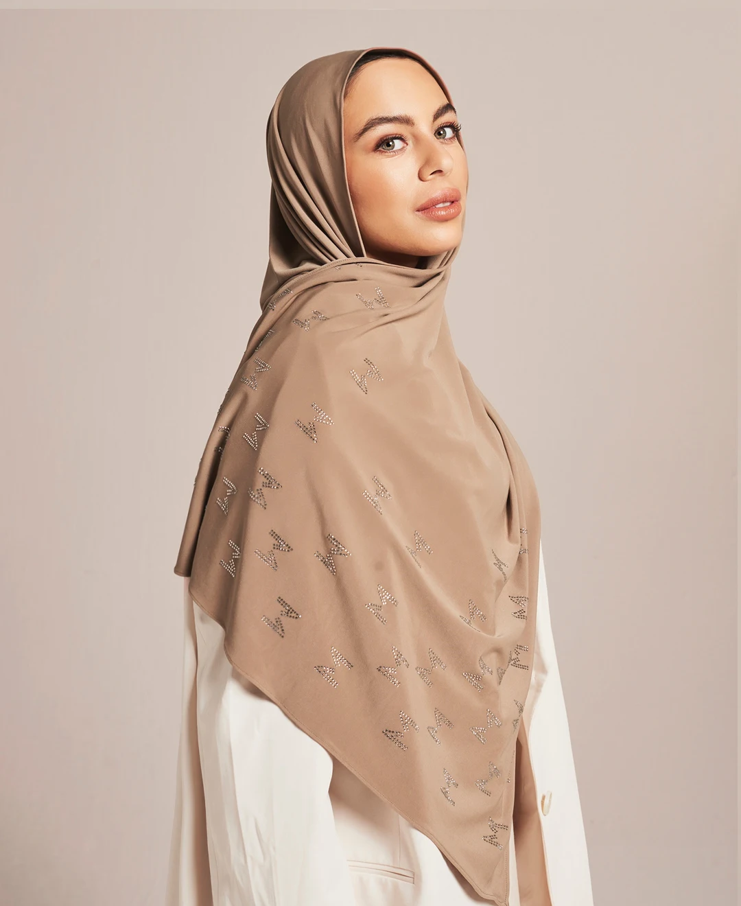 New Netherlands Popular Custom Made Stone LOGO Lycra Jersey Hijab Scarf