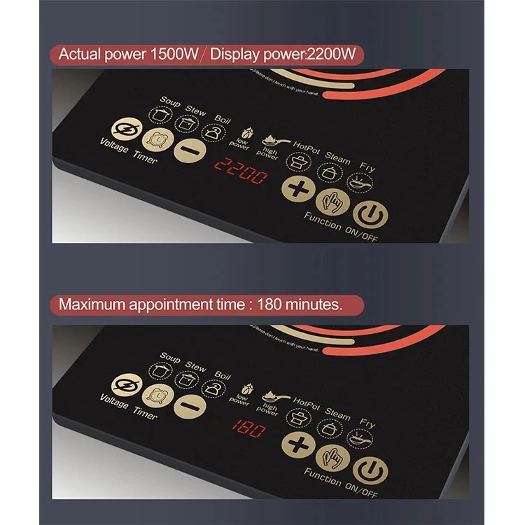 OEM Hot Sale Single Burner 2200W Sensor Touch Control Premium Electric Induction Cooktop
