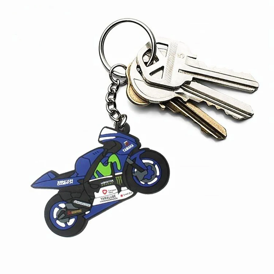 Custom 2D/3D anime soft pvc keychain Make Rubber sport Key Chain Your Logo keyring with chain
