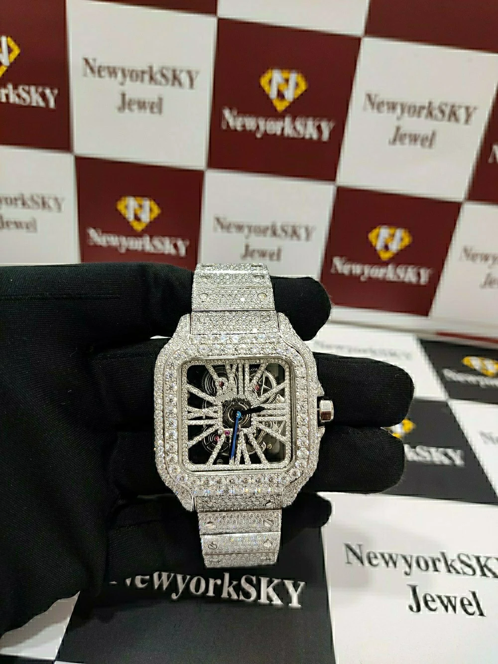 Большой производитель хорошее качество VVS Moissanite Diamonds микро-установка обледенение хип-хоп мужские наручные часы