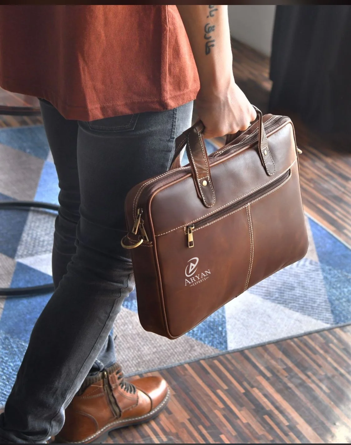 New Business Laptop Briefcases Work Shoulder Computer Handbags Genuine Leather Bag For Man Briefcase Men