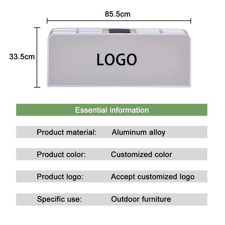 Lightweight Adjustable Portable Folding Aluminum Camp Table With Carry Handle