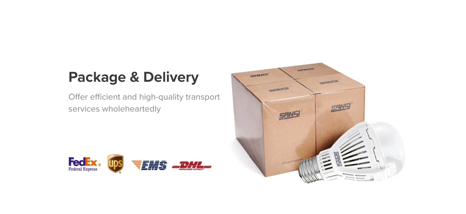 SANSI LED BULB 8W 4W 150LM/W Ceramic material 230vac For House