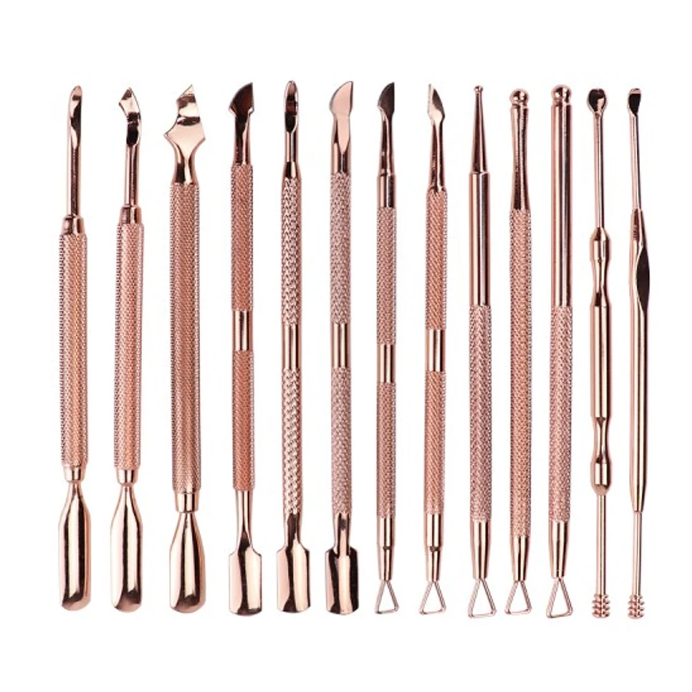 13 PCS Cuticle Pusher and Cutter Remover Stainless Nail Polish Scraper Durable Manicure Pedicure Cleaner Tool BY INNOVAMED