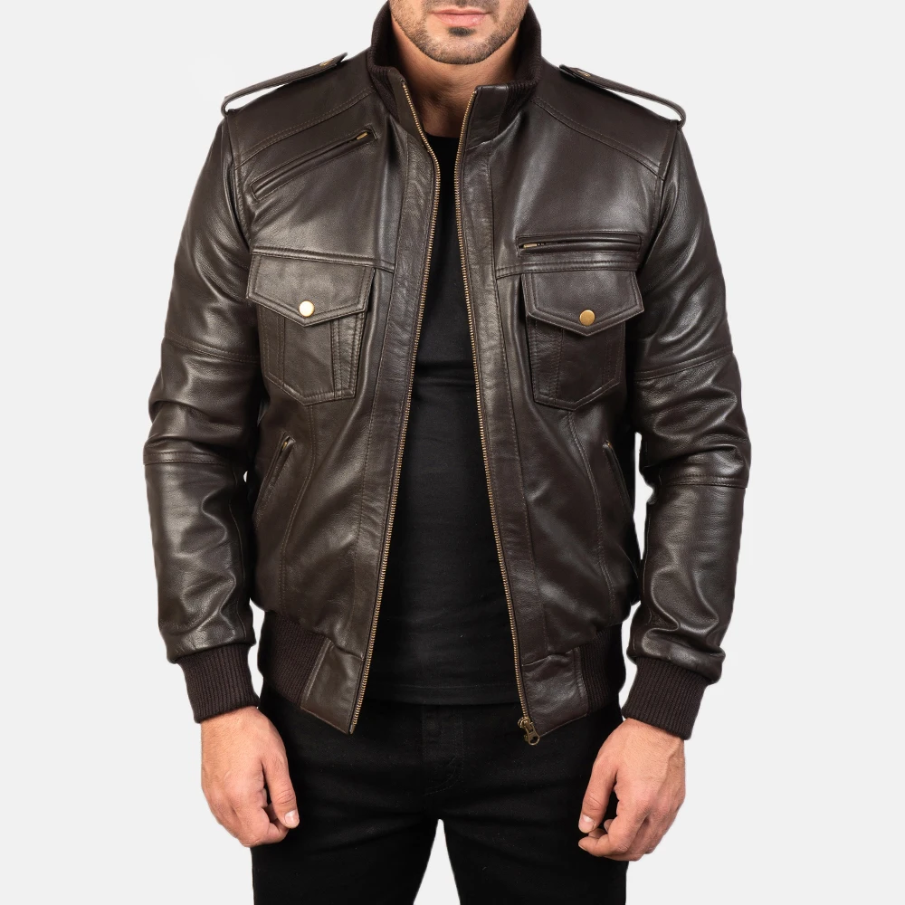 New Fashion Men Leather Jacket Zipper Style Real Leather Jacket For Men Best Quality Leather Jacket quality