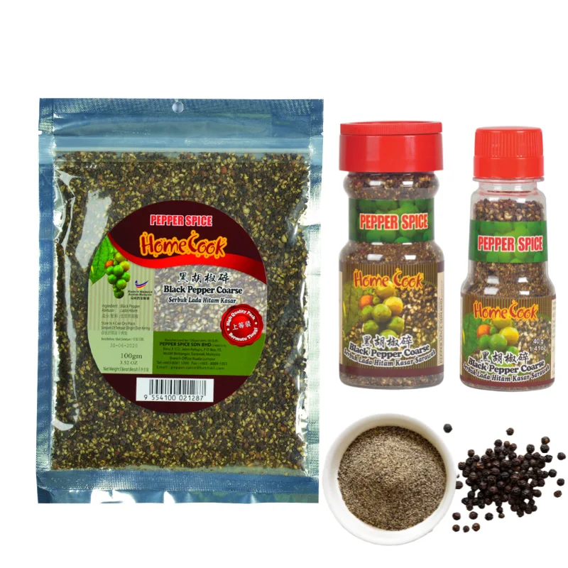 Cheap Price Best Certified Factory Premium Coarse Black Pepper 70g Mild Aroma Black Pepper Export Standard Seasoning Condiment