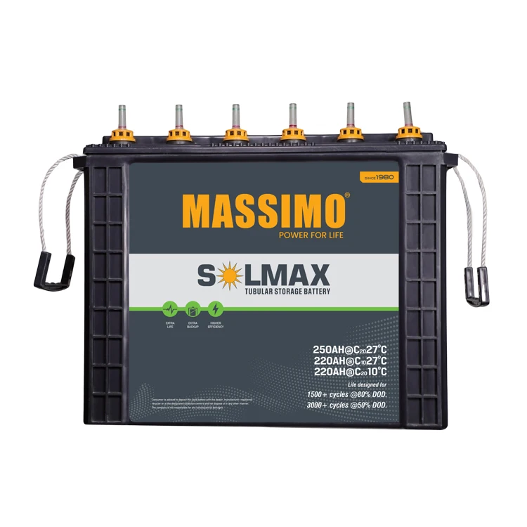 220AH 12 V Tubular Storage Battery MASSIMO Lead Acid Battery for Home Appliances & Electric Power Systems at Bulk Price