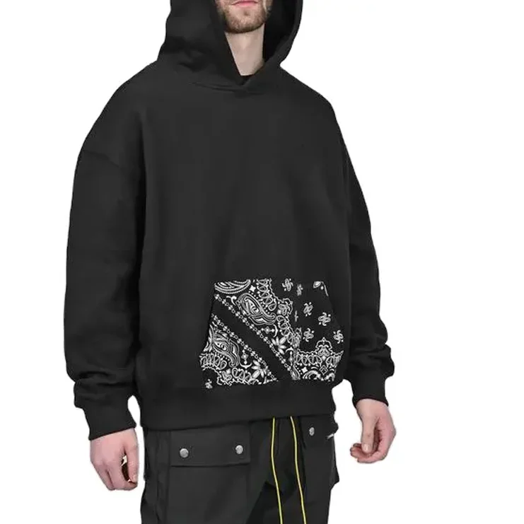 Hot-Sale Newest Design Bandana Paisley Pattern Fleece Full Face Custom Print Full Zipper Up Hoodie Man  All Colors And Sizes