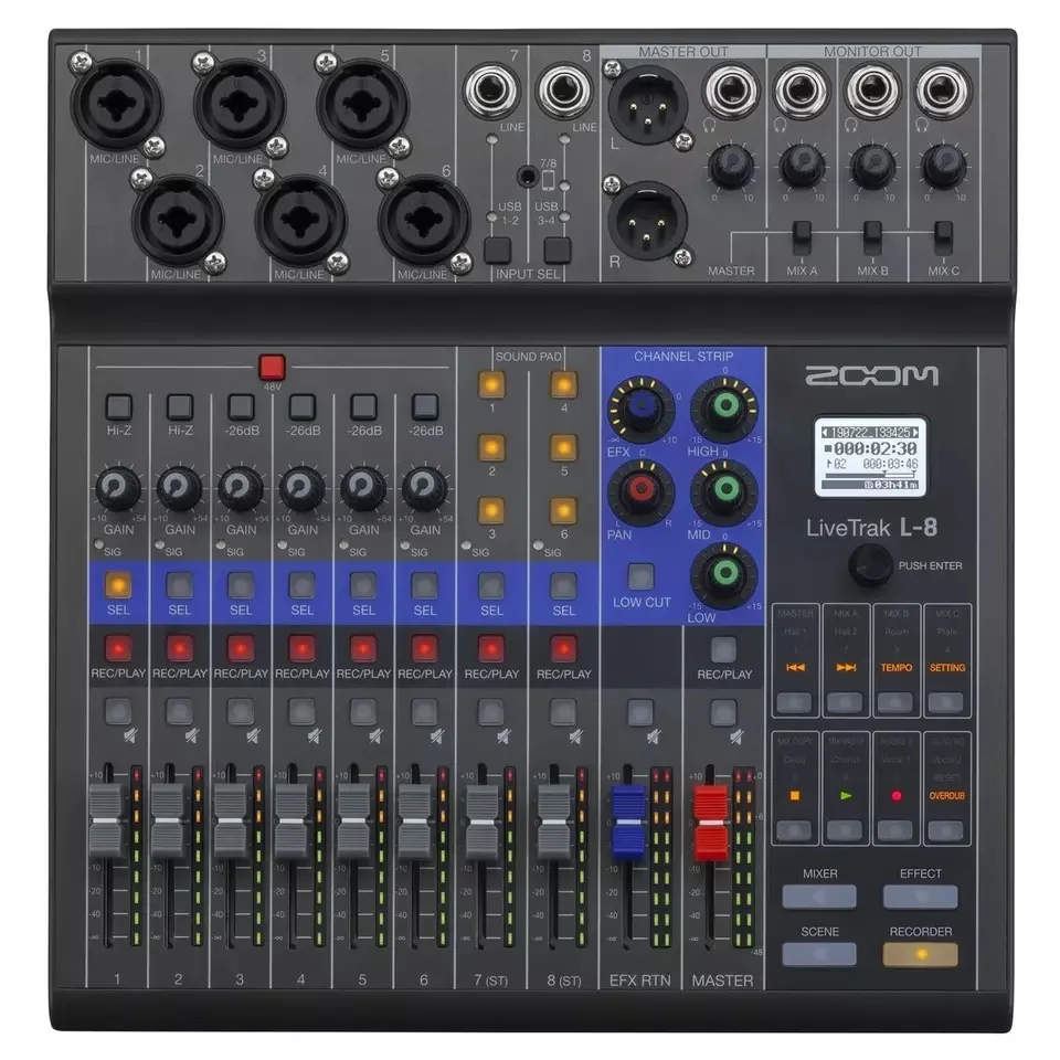 Authentic Zoom LiveTrak L-8 Mixer for Podcasters and Musicians