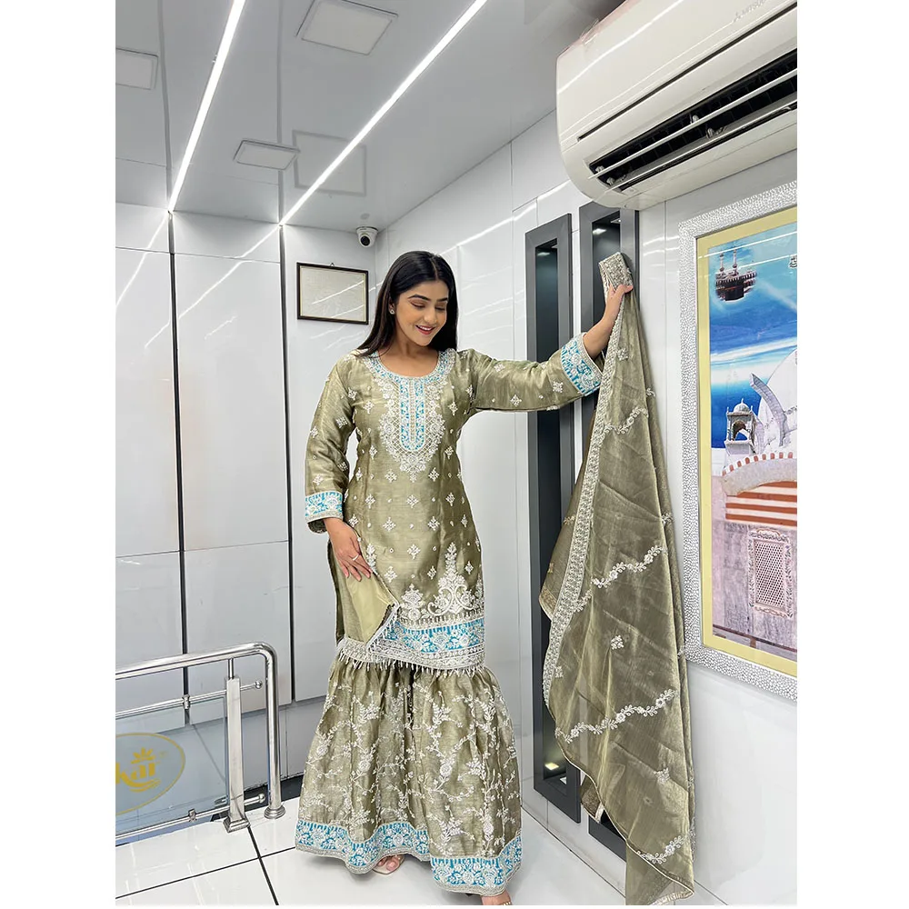 Beautiful Heavy  Pakistani Gharara Suit for Women from Indian Supplier Available at Wholesale Price