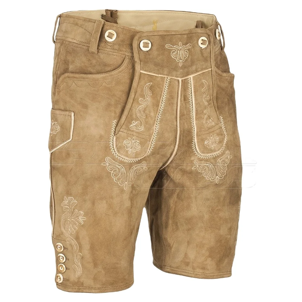 Traditional German Bavarian Shorts Cheap Price Manufacture Lederhosen Leather For Men Casual Wear Bavarian Lederhosen